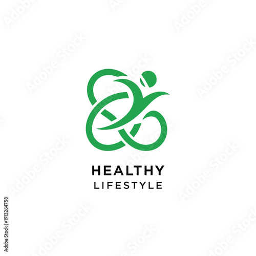 Cycling illustration promoting a healthy lifestyle
