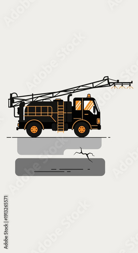 Heavy Duty Truck With Extended Boom Arm For Specialized Industrial Applications