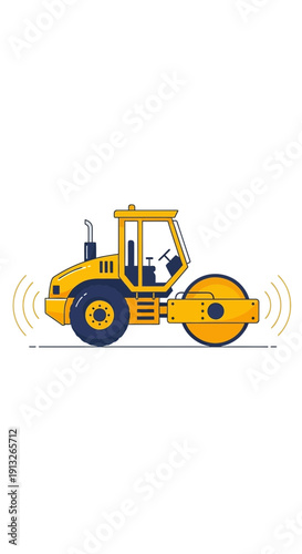 Heavy Duty Yellow Road Roller Compactor Machine For Asphalt Work