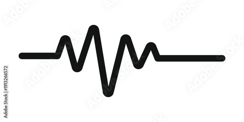 Ecg heartbeat pulse wave isolated on transparent background