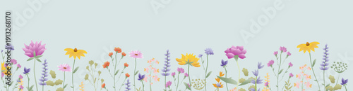 Spring Poster Banner With Spring Flowers