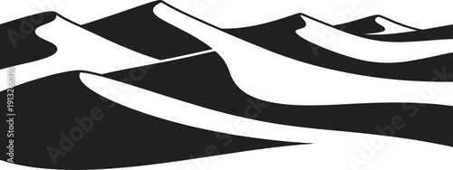 Black and White Stylized Desert Dunes Landscape sand nature
