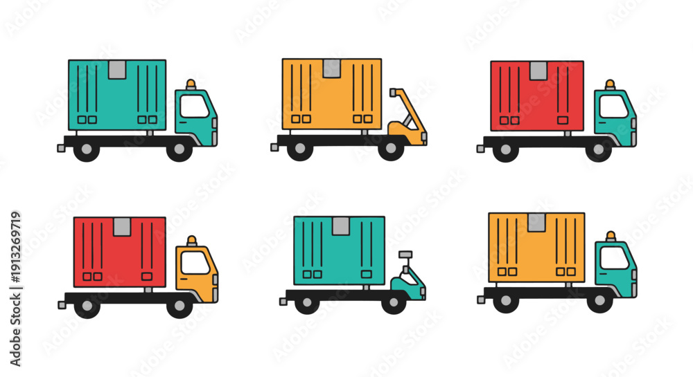 Naklejka premium Cargo Tracking Line minimal dynamic tone vector