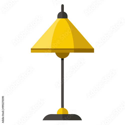 Modern yellow table lamp with sleek black base and stand