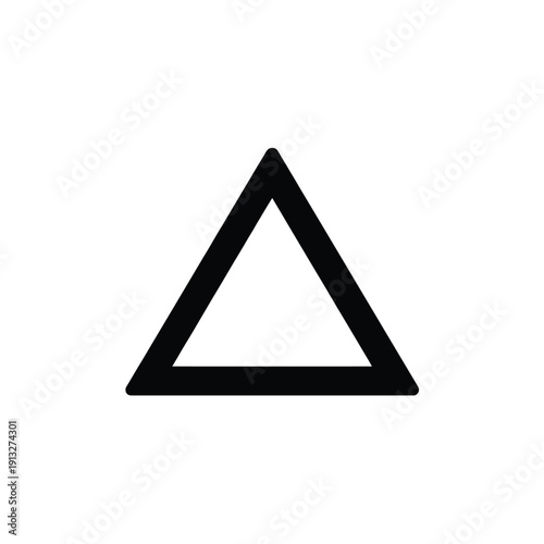 Simple black triangle on a white background a minimalist geometric shape
