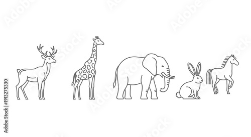 A happy cartoon giraffe vector illustration featuring a cute wildlife animal design with a fun sketch style perfect for nature and art projects