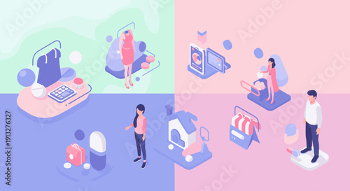 A serene pastel composition evokes calmness, perfect for creative projects needing a soothing aesthetic.