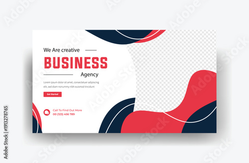 Minimal Corporate YouTube Thumbnail Design, web banner 