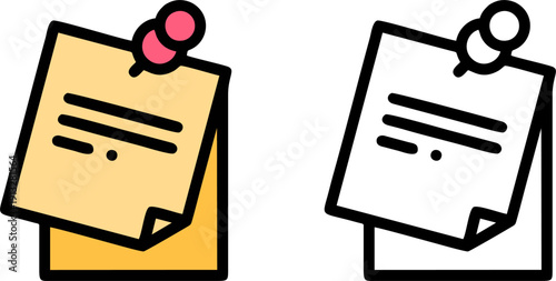 Sticky Note Pin Memo Vector
