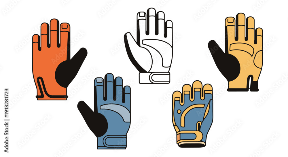 Fototapeta premium Climbing Gloves Line abstract smooth modern illustration