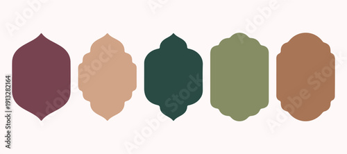 Islamic Arch and Window Silhouette Collection, Arabesque Doorway Shapes for Ramadan and Eid Greeting Cards