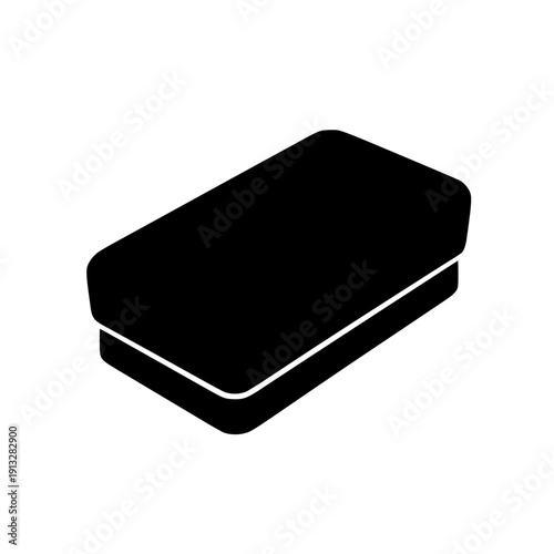 Closed book icon in black silhouette style