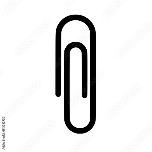 Paperclip icon in black outline style