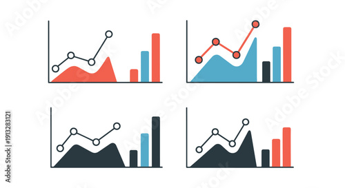 Combo Chart Line minimal elegant color illustration