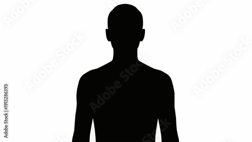 Silhouette of a person against a white background.