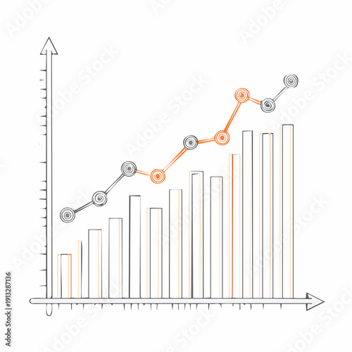 Graphical representation of data trends and statistics.