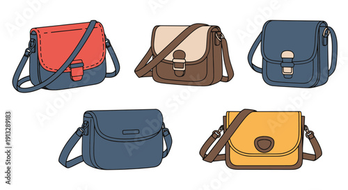 Crossbody Bag Line abstract bold color illustration