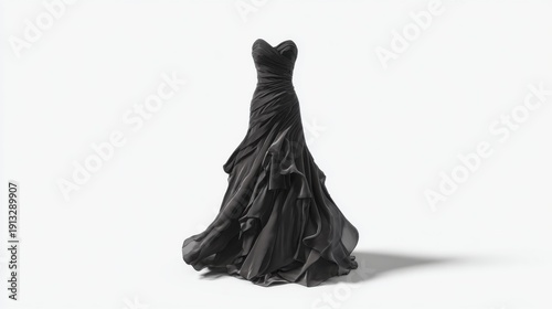 Wallpaper Mural Elegant black evening gown with ruffled silk skirt. Torontodigital.ca