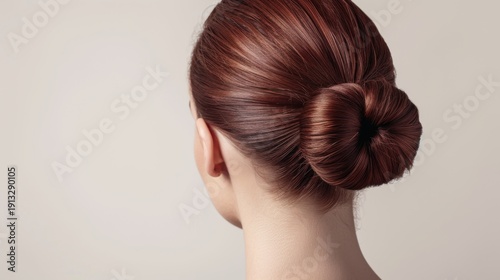 Wallpaper Mural Woman with stylish low bun hairstyle and red hair. Torontodigital.ca
