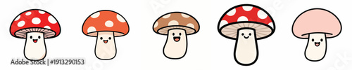 cute smiling mushroom vector