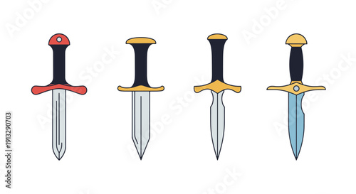 Dagger Line art dynamic modern style vector