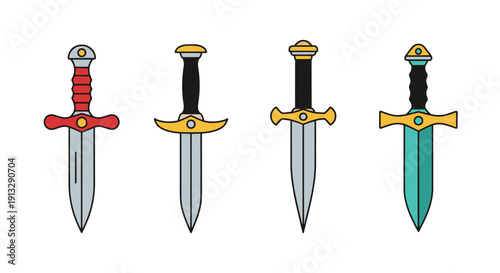 Dagger Line art creative abstract vector