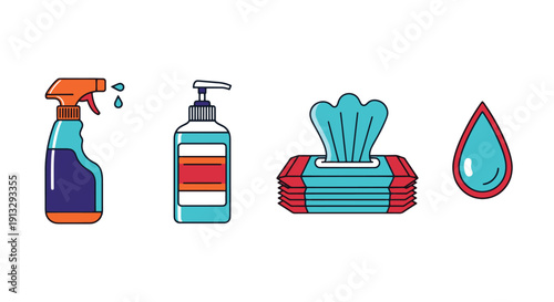 Disinfectant Line art creative design modern color mix vector