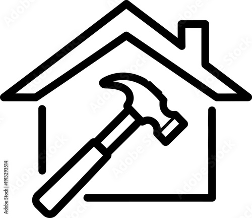 House with a hammer icon for construction or repair services