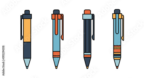Drafting Pen Line creative smooth color vector