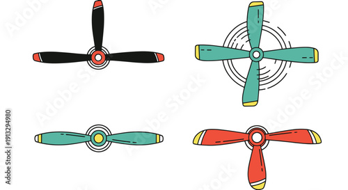 Drone Propeller Line dynamic abstract color vector