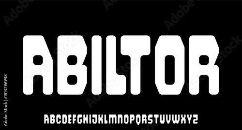 modernism retro font alphabetical vector set	
