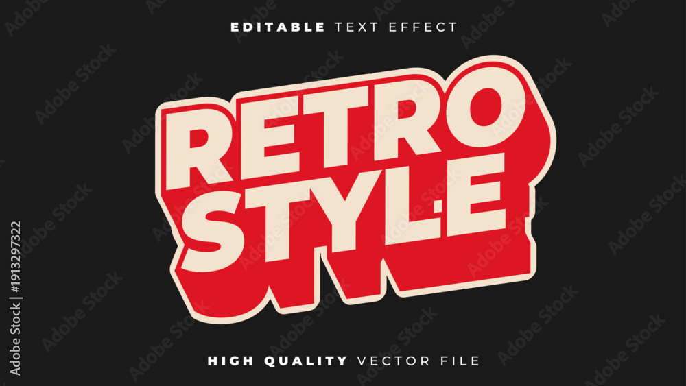 Obraz premium Retro Style Sticker Editable Vector Text Effect
