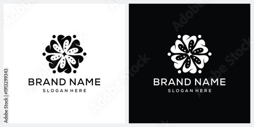 Pattern circle dental logo design inspiration