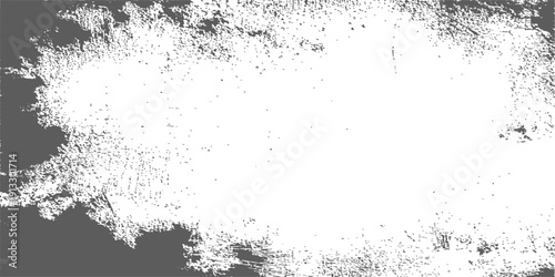 Vintage black ink splat frame with a grunge spray texture and floral pattern design on old dirty paper illustration