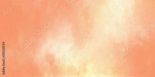 Abstract colorful watercolor background featuring a vintage grunge paper texture with vibrant orange and red flames blending into a yellow smoke pattern for a hot artistic design