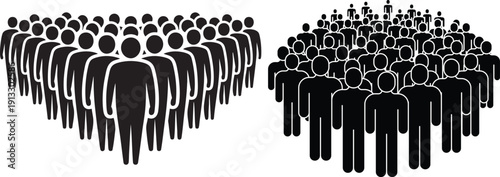 Business team crowd forming organized group symbol illustration