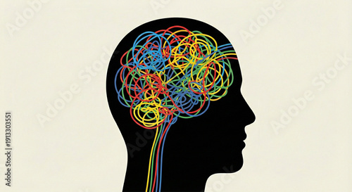 Wallpaper Mural Stylized human brain illustration with glowing neural network connections Torontodigital.ca