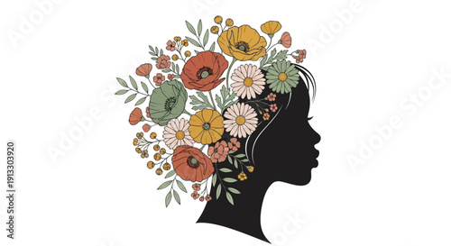 Minimalist silhouette of a strong woman with floral elements for IWD 2026