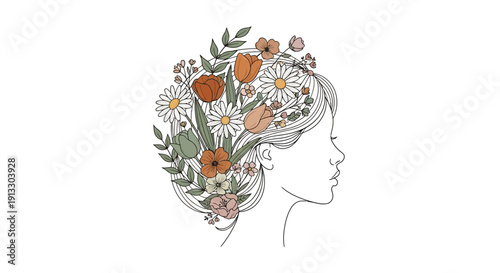 Minimalist silhouette of a strong woman with floral elements for IWD 2026