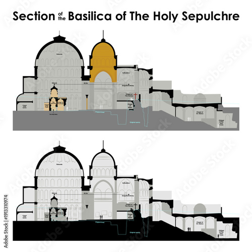 Section of the Basilica of The Holy Sepulchre, Jerusalem