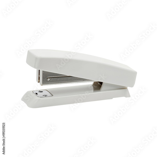 Office Tool Used to Bind Papers Together on a Simple White Background in a Br...