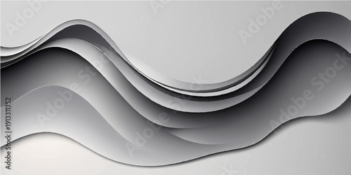 Abstract wave background design featuring blue and gray smooth vector lines with a dynamic motion curve pattern for a professional business wallpaper illustration