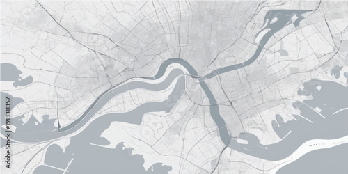 Vintage vector illustration of a winter tree in snow with a grunge paint texture on a world map wallpaper pattern backdrop