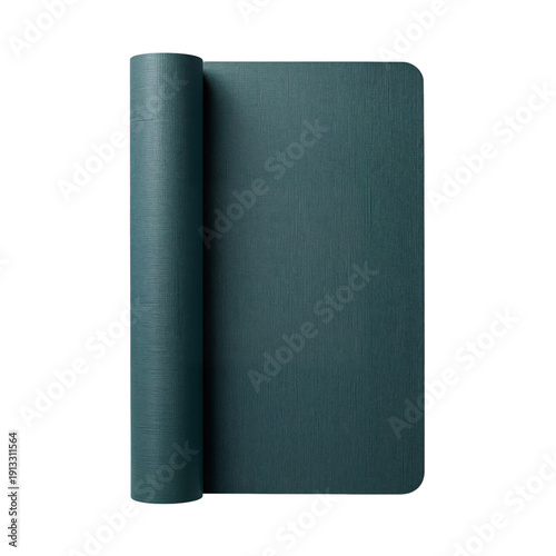 Green Notebook With Textured Cover Lies Open on a Flat Surface Showing Pages ...