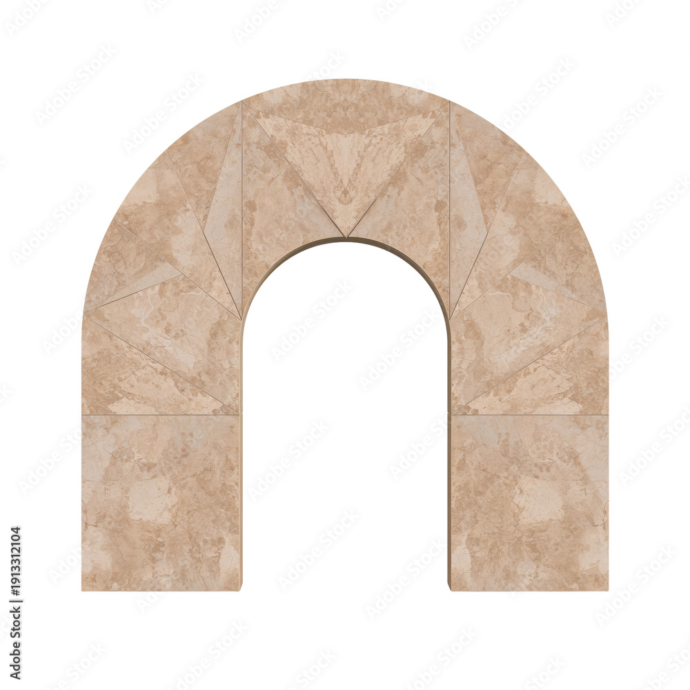 Fototapeta premium Modern Stone Arch Design in Light Color and Clean Shape for Interior or Exterior Use