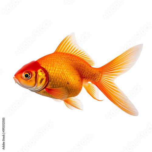 Goldfish Swimming in Clear Water Showing Bright Colors and Smooth Fins During...