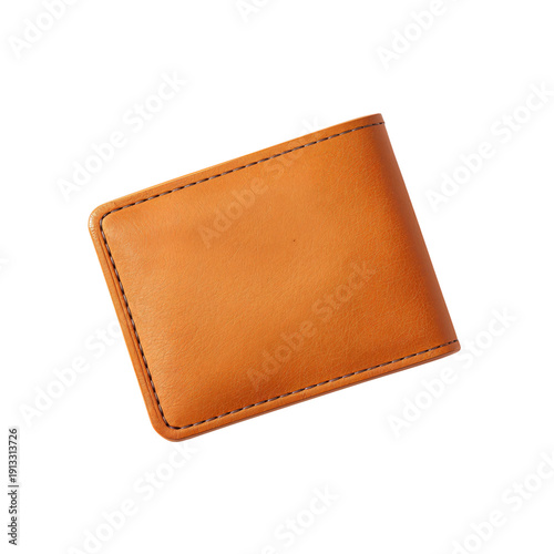 Leather Piece in Orange Color on a Plain Background Used for Crafting and Des...