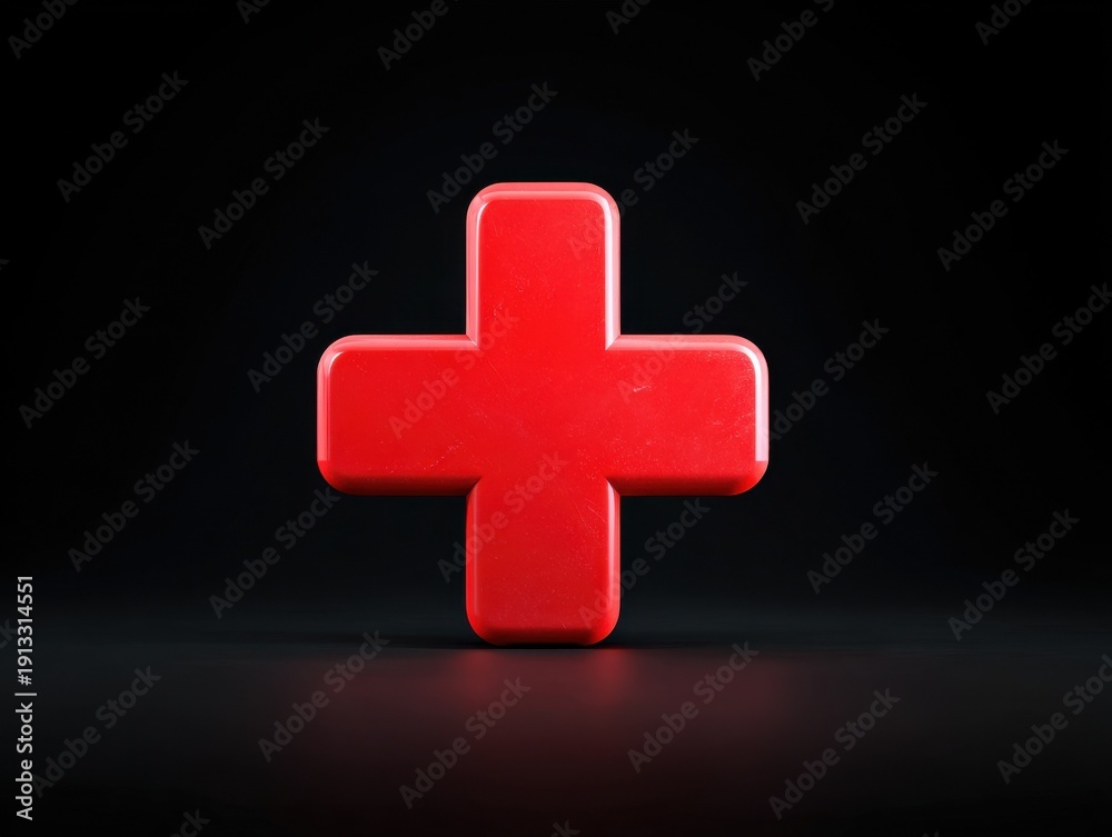Obraz premium red error cross isolated on a black background