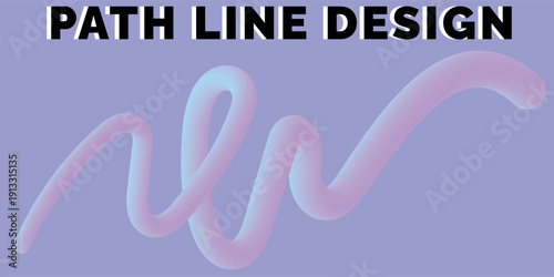 Path line design concept with wavy white lines on a purple background
