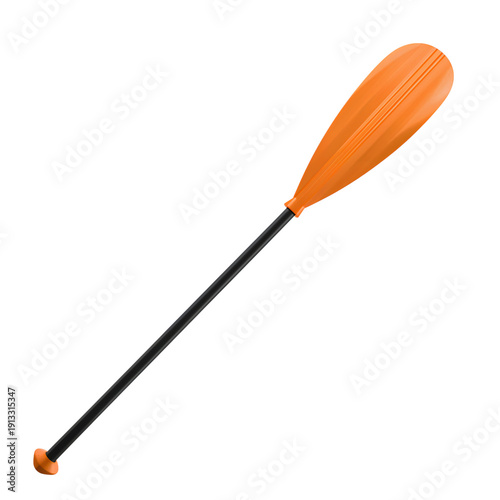Bright Orange Paddle Displayed on a White Background for Water Sports and Out...